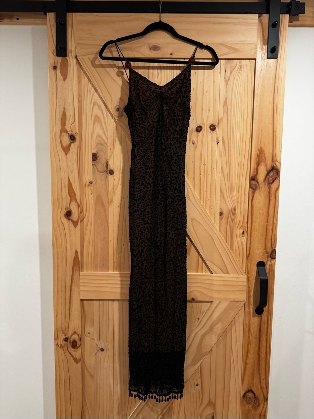 STAUD Brown Leopard-Print Slip Maxi Dress